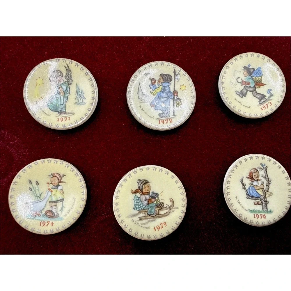 MJ Hummel Miniature Collectors Plates 1971 - 1976, Lot Of 6